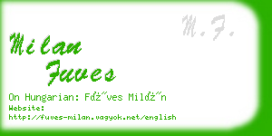 milan fuves business card